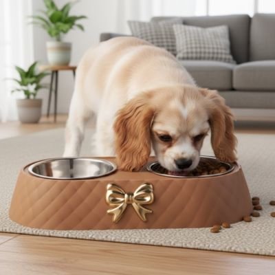 Gamelle Chien | luxe nœud papillon