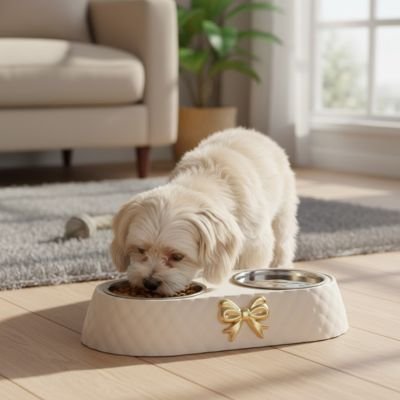 Gamelle Chien | luxe nœud papillon