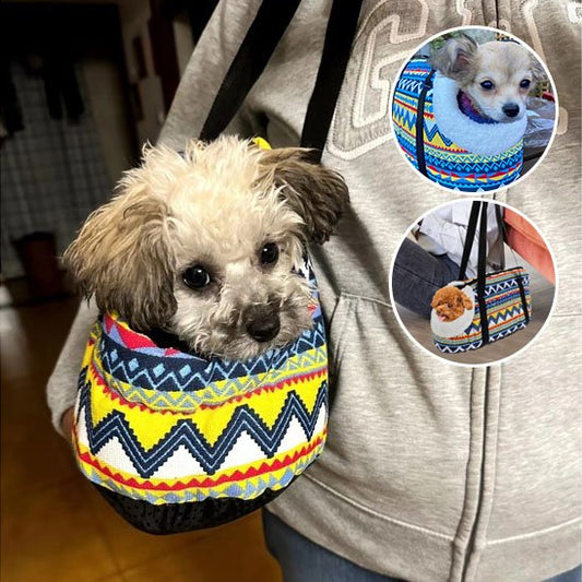 sac de transport chien avec doudoune à l'interieur